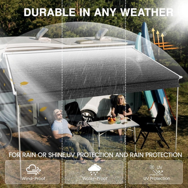 12' Heavy Duty RV Awning Replacement Fabric 11'2" 19.5oz - photo 5