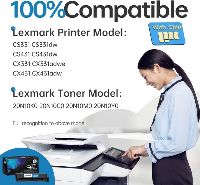 CS331 Toner Cartridge 4-Pack BK/C/M/Y for Lexmark CS331 CS431 - photo 3