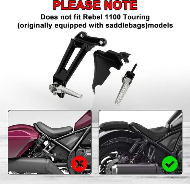 Honda Rebel 1100 Foot Pegs Passenger Footrests for CMX1100 DCT - photo 3