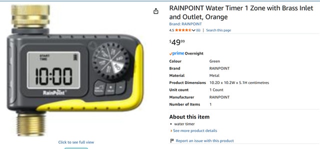 RAINPOINT Water Timer 1 Zone with Brass Inlet and Outlet - photo 2