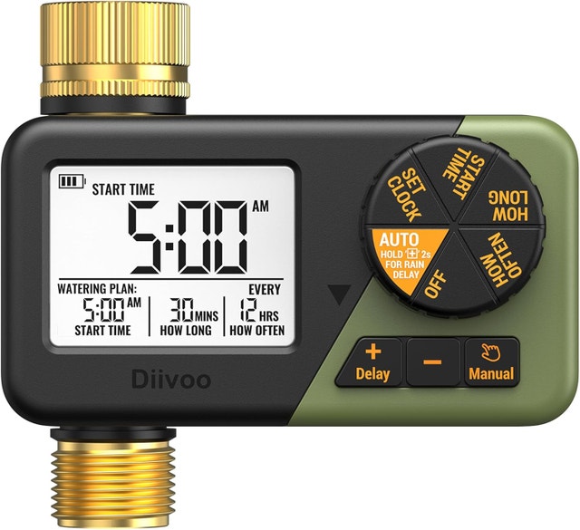 Water Sprinkler Timer Brass In/Out Weekly Daily Irrigation Rain