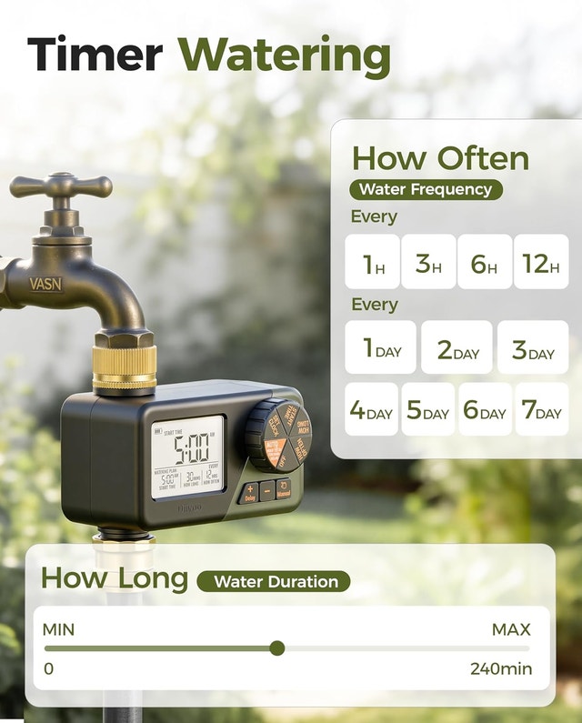 Water Sprinkler Timer Brass In/Out Weekly Daily Irrigation Rain - photo 2