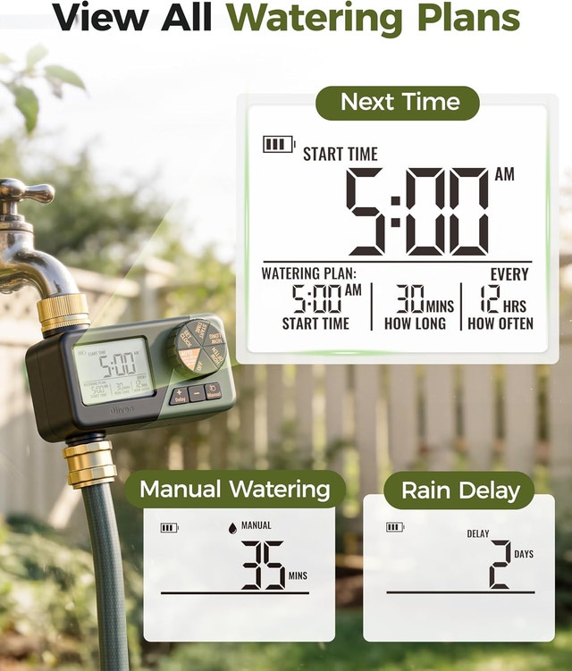 Water Sprinkler Timer Brass In/Out Weekly Daily Irrigation Rain - photo 4