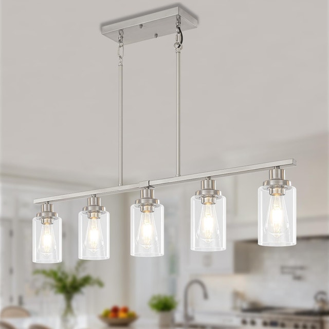 Brushed Nickel 5-Light Kitchen Island Light