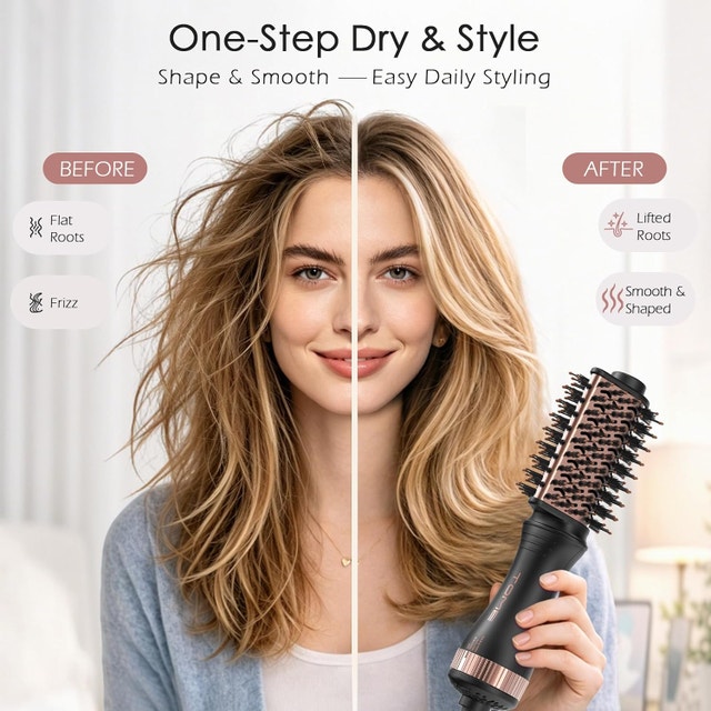 Mini Hot Air Brush Dual Voltage 2.5in Blow Dryer Brush - photo 2
