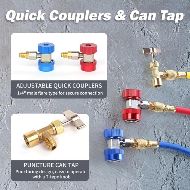 3-Way AC Manifold Gauge Set for R134A/R410A/R22/R404A - photo 5