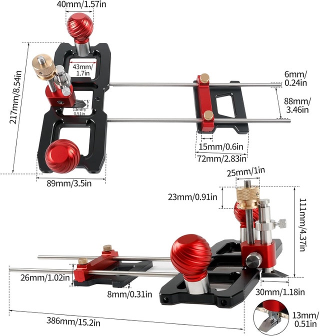 Woodworking Router Plane with Depth Adjustment, Stainless Steel - photo 2