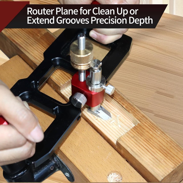 Woodworking Router Plane with Depth Adjustment, Stainless Steel - photo 4