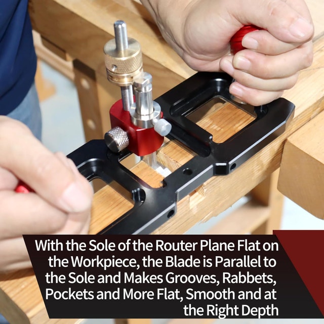 Woodworking Router Plane with Depth Adjustment, Stainless Steel - photo 5