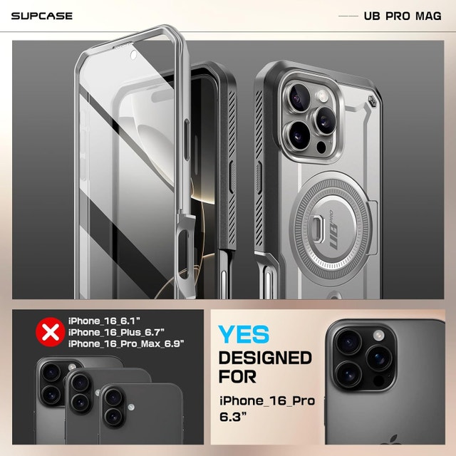 SUPCASE UBPro Mag Case for iPhone 16 Pro 6.3", MagSafe, Stand - photo 2