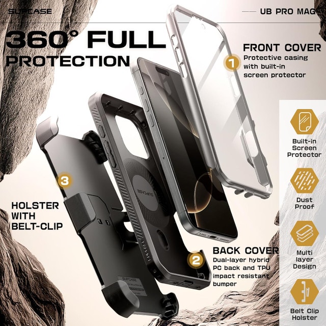 SUPCASE UBPro Mag Case for iPhone 16 Pro 6.3", MagSafe, Stand - photo 5
