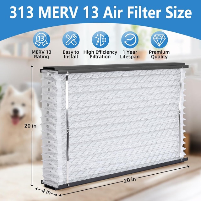 2 Pack 313 Air Filter 20x20x4 MERV 13 for Aprilaire 1310/2310/33 - photo 2