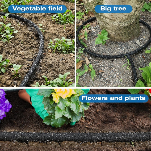 5/8 inch Soaker Hose 50ft Heavy Duty Rubber Drip Irrigation - photo 5