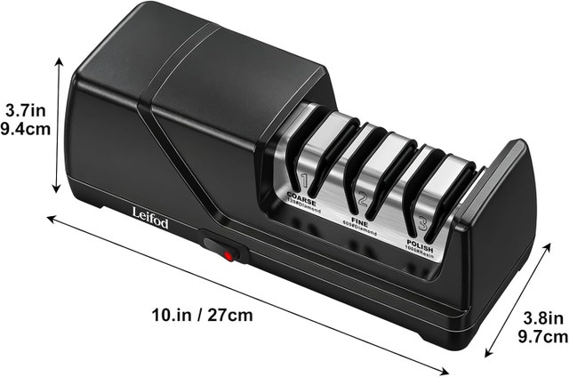 Knife Sharpener Electric - 3-Stage, 15° Angle Guide, Diamond Gri - photo 2