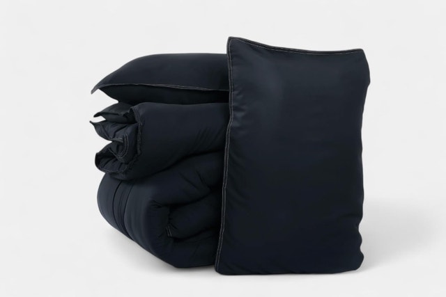 3 Piece King Comforter Set Anthracite (Black) Reversible - photo 5