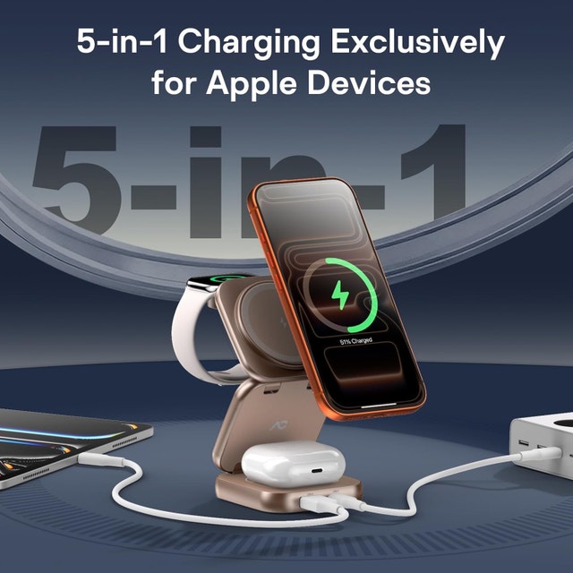 5-in-1 MagSafe Wireless Charger Stand for iPhone & Apple Watch - photo 2