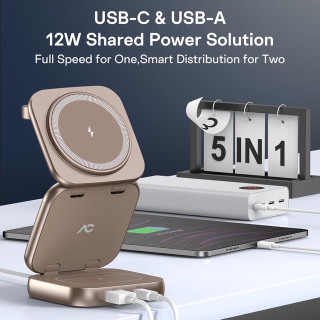 5-in-1 MagSafe Wireless Charger Stand for iPhone & Apple Watch - photo 3