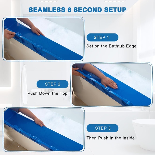 Bathtub Splash Guard Kids Bath Tray Toy Organizer Shelf - photo 5