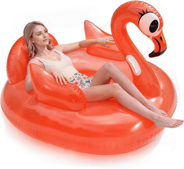 Inflatable Flamingo Pool Float - Medium Size for Adults & Kids - photo 2