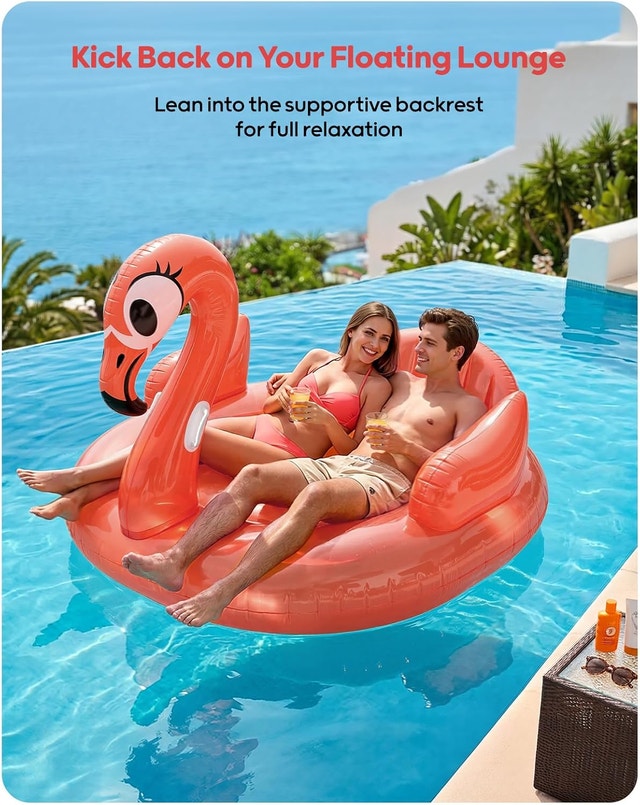 Inflatable Flamingo Pool Float - Medium Size for Adults & Kids - photo 4