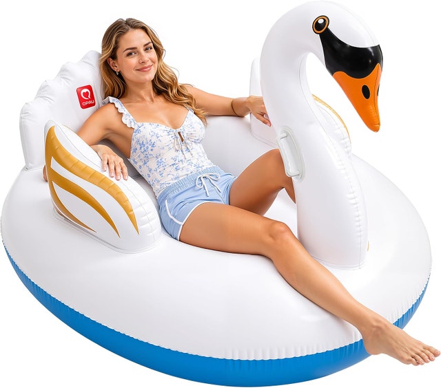 Inflatable Swan Pool Float for Adults & Kids Medium - photo 2