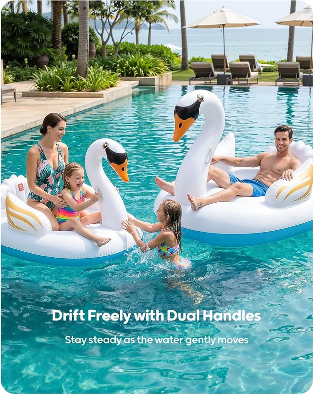 Inflatable Swan Pool Float for Adults & Kids Medium - photo 5