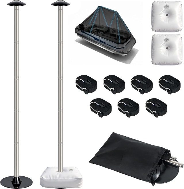 Boat Cover Support Poles 2-Pack - 5 Adjustable Heights