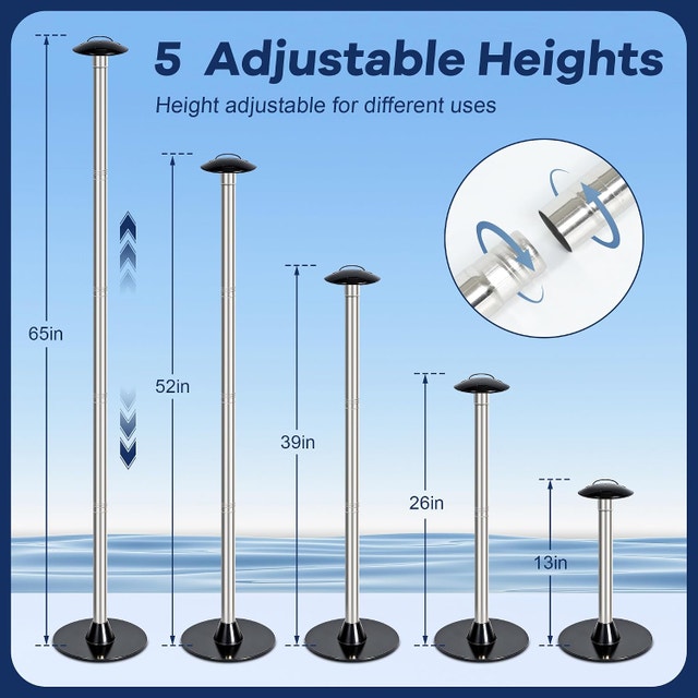 Boat Cover Support Poles 2-Pack - 5 Adjustable Heights - photo 2