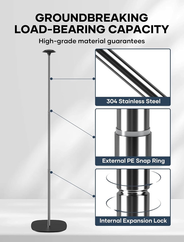 Boat Cover Support Poles Adjustable 304 Stainless Steel Base - photo 3
