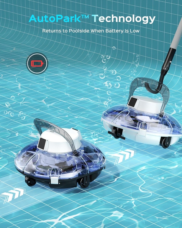 Cordless Robotic Pool Cleaner 80 Min Runtime Auto Vacuum - photo 2