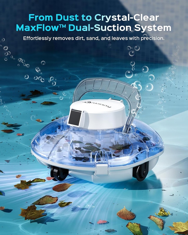 Cordless Robotic Pool Cleaner 80 Min Runtime Auto Vacuum - photo 4