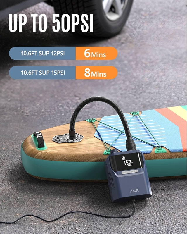 50PSI SUP Pump 12V Car Connector Dual Stage Inflator - photo 2