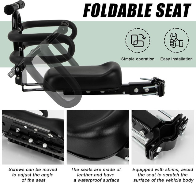 Tandem Bike Seat Thick Padded Adjustable 35-65mm Clamp - photo 3