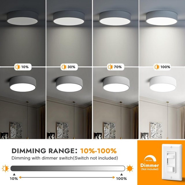 11.8" Dimmable LED Flush Mount Ceiling Light, 5CCT - photo 3