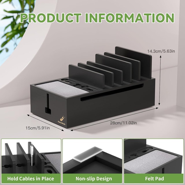 5-Port USB Charging Station Organizer with 6 Cables - photo 2