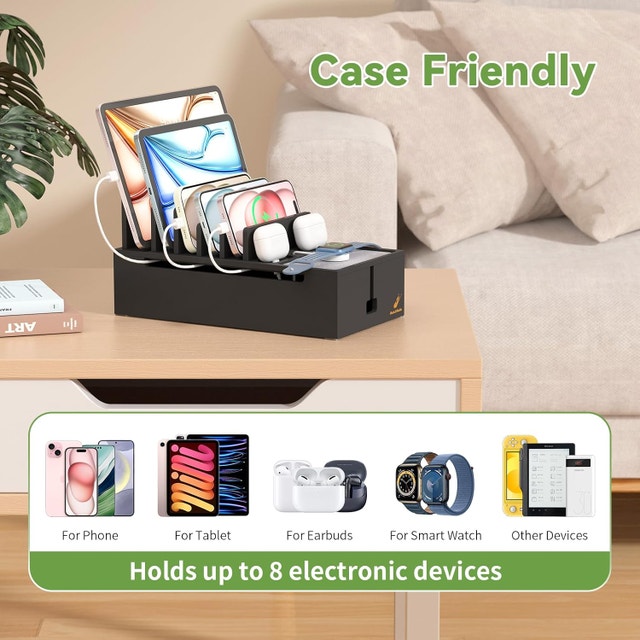 5-Port USB Charging Station Organizer with 6 Cables - photo 4