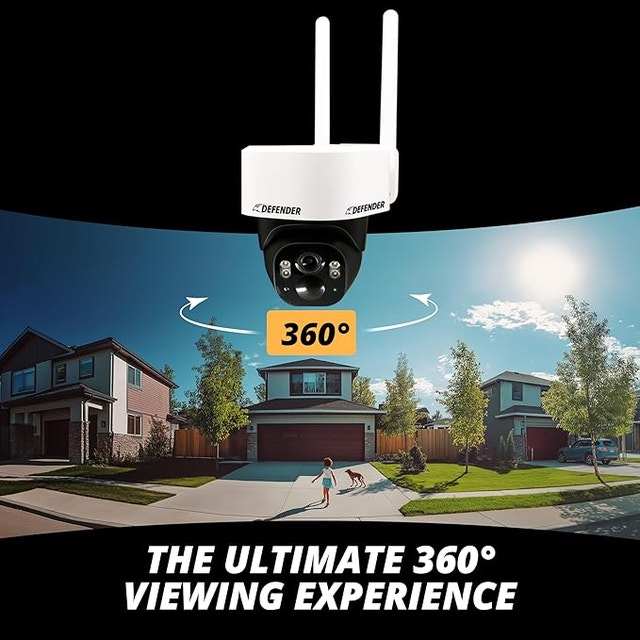 4G LTE 2K+ AI PTZ Outdoor Security Cameras, 2-Pack, Solar - photo 2