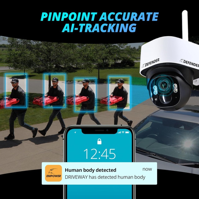 4G LTE 2K+ AI PTZ Outdoor Security Cameras, 2-Pack, Solar - photo 3