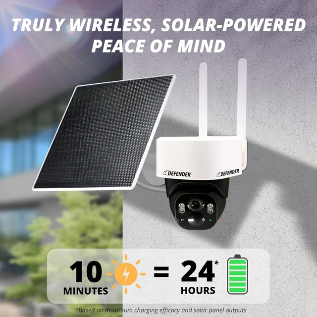 4G LTE 2K+ AI PTZ Outdoor Security Cameras, 2-Pack, Solar - photo 4