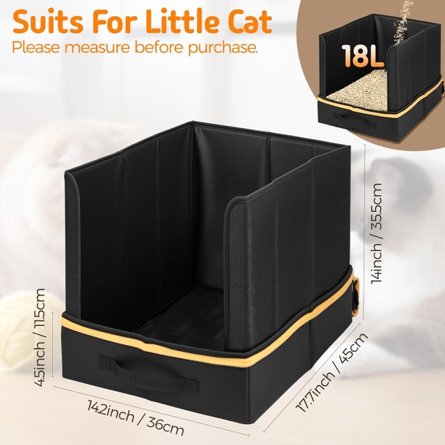 Travel Litter Box for Cats, Portable High-Side Collapsible - photo 2
