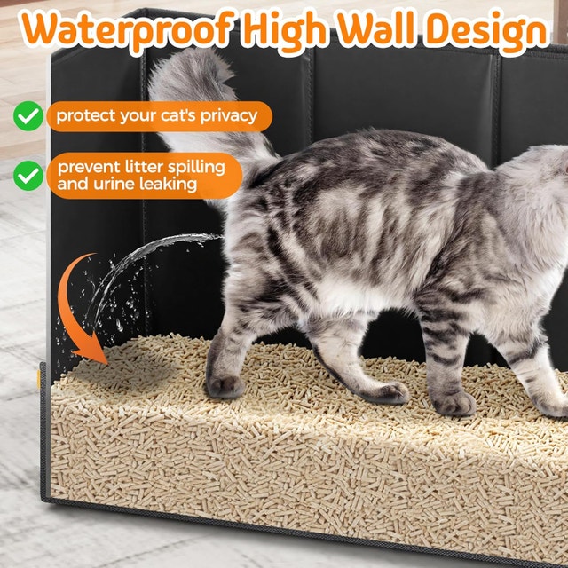 Travel Litter Box for Cats, Portable High-Side Collapsible - photo 4