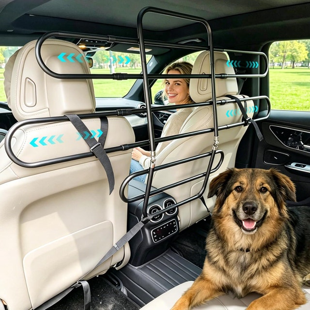 Dog Car Barrier for SUV - Adjustable 40.5"-58.3" Pet Divider