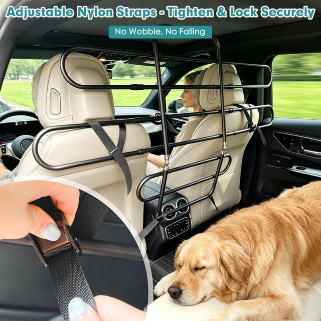 Dog Car Barrier for SUV - Adjustable 40.5"-58.3" Pet Divider - photo 3