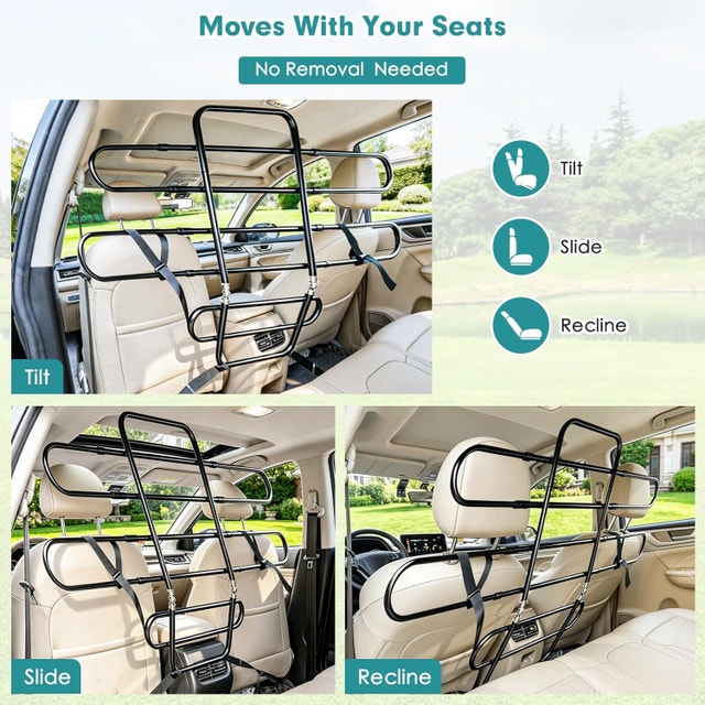 Dog Car Barrier for SUV - Adjustable 40.5"-58.3" Pet Divider - photo 4