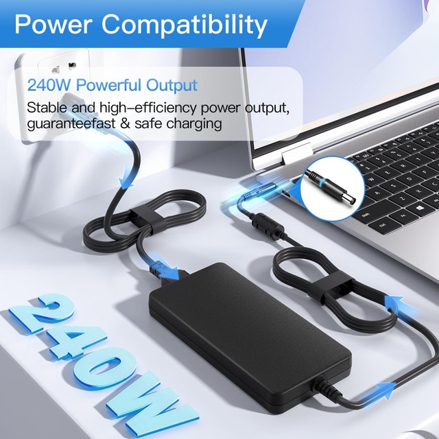 240W Dell Alienware Charger 19.5V 12.3A Laptop Power Supply - photo 5