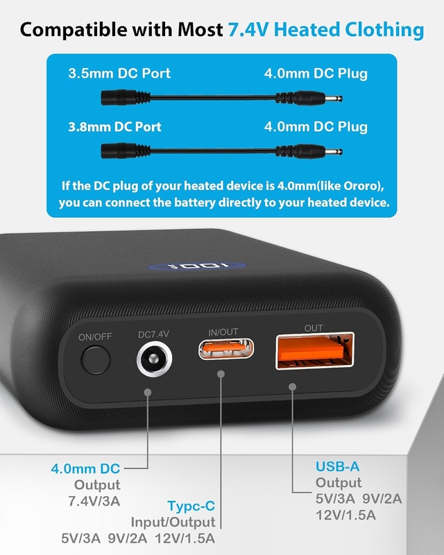 16000mAh Power Bank for Heated Clothing or Battery - photo 2