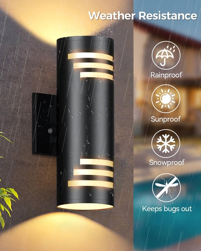 RGB CW Outdoor Wall Light Dusk to Dawn Remote Waterproof - photo 5