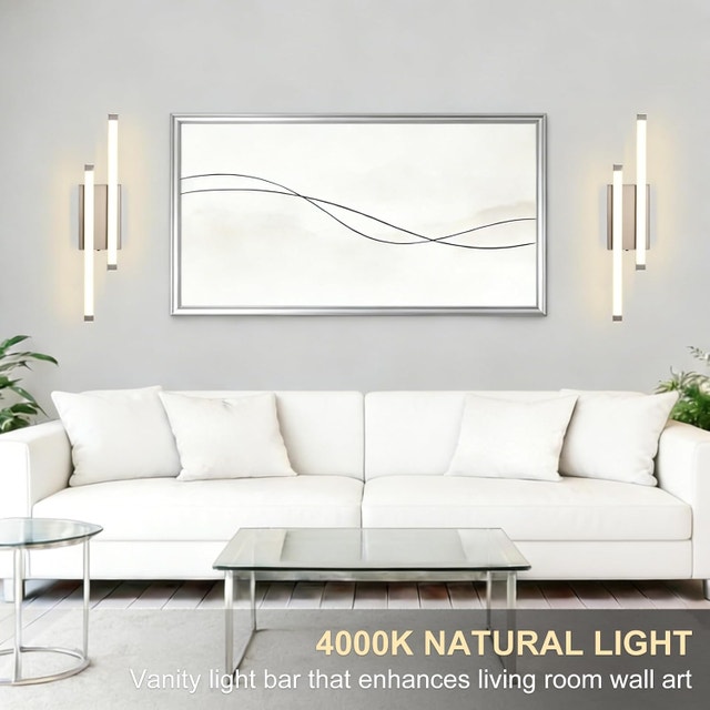 24in LED Vanity Light Bar 18W 3CCT Dimmable Brushed Nickel - photo 4