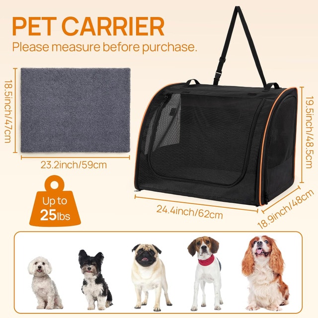 Dog Enclosed Car Seat, Soft-Sided Carrier & Kennel - photo 2