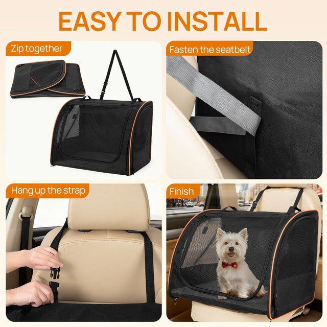 Dog Enclosed Car Seat, Soft-Sided Carrier & Kennel - photo 3